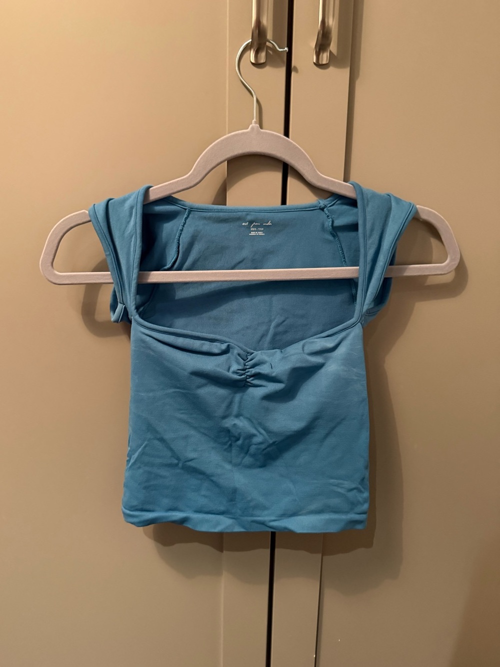 Urban Outfitters out from under teal Blue seamless Ruched Front top